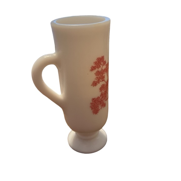 Avon Milk Glass Footed Toile Demitasse Cup Vintage - Picture 3 of 6